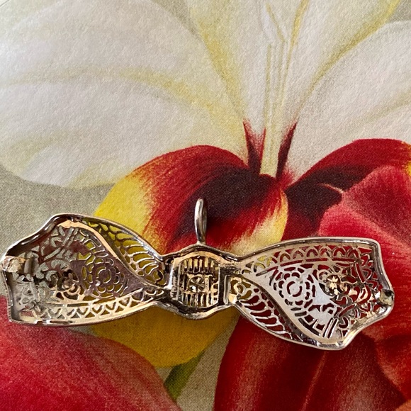 Vintage Converted 14KT White Gold Diamond Pendant - Picture 12 of 15